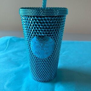 ⭐️Starbucks Blue Splash Chrome Studded Tumbler 16oz